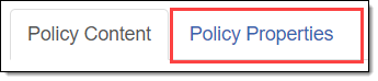 Policy properties tab