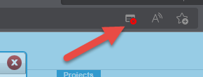 Red icon for enabling pop-ups from PM