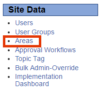 Admin console site data section