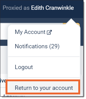 Return to your account link