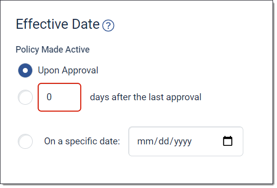 Policy Effective date options