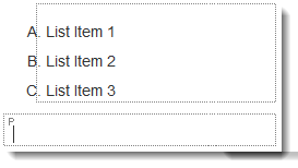 List item converted to a paragraph box