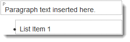 Paragraph converted into an bulleted list item