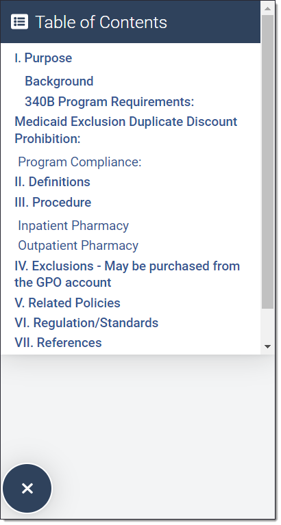 Sample table of contents