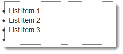 New list item but with no content added