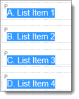 multiple highlighted paragraph boxes with text