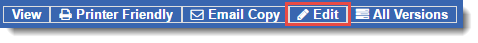 Policy tool bar edit button