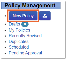 Home tab policy management section