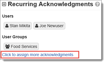Click to assign more acknowledgments