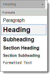 formatting dropdown menu