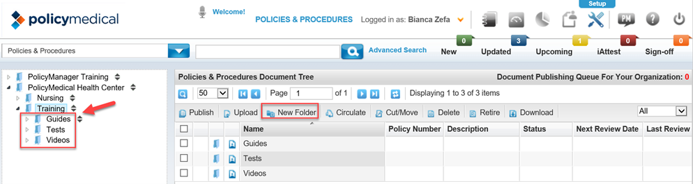 Example folders