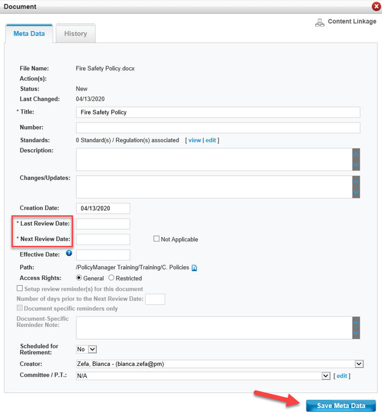 document metadata