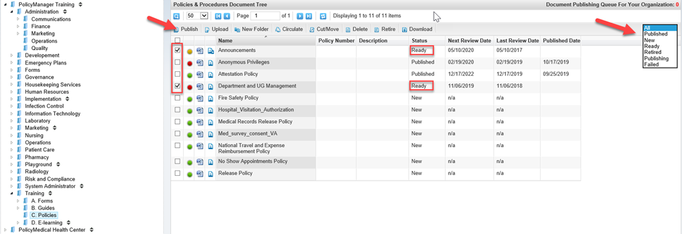 document tree ready status