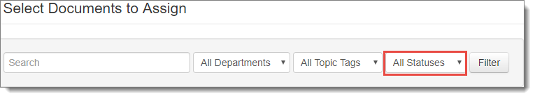 All statuses filter