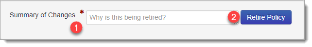 Summary of changes; retire policy button
