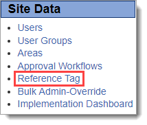 Site Data section of the Admin Console