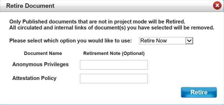 retire document